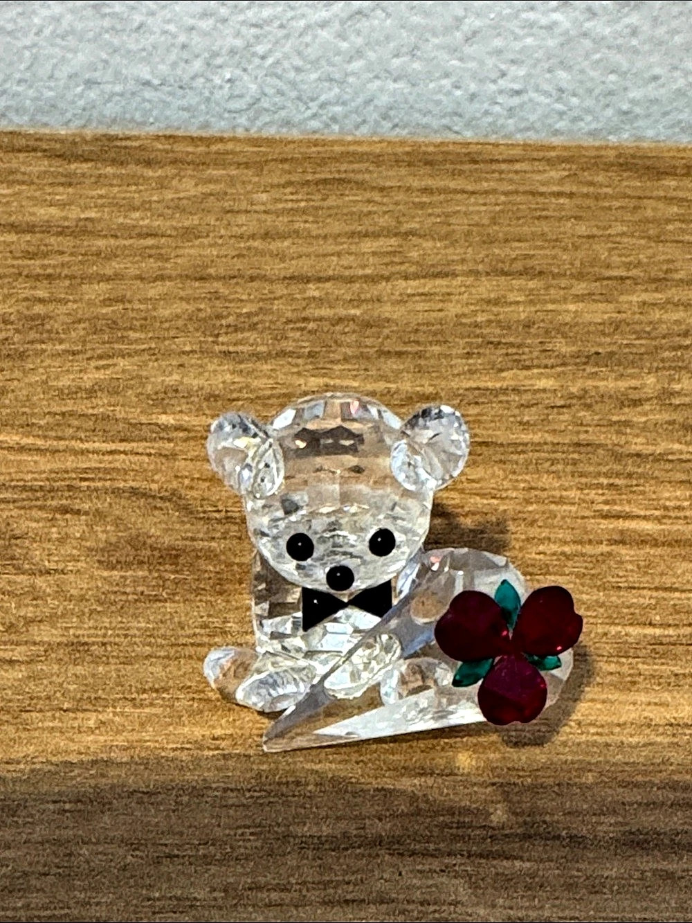 Swarovski Kris Bear with Red Roses figurine